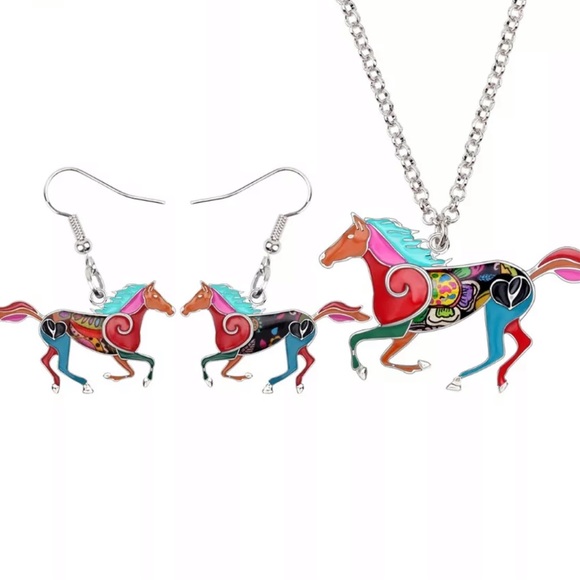 Enamel Running Horse 🐎 Set - Picture 1 of 6